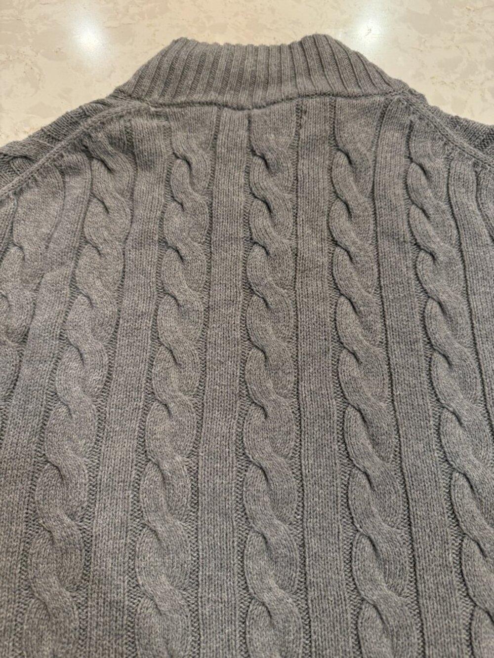 Mens Polo Ralph Lauren Cable-Knit Quarter-Zip Sweater SZ XXL - Picture 7 of 9